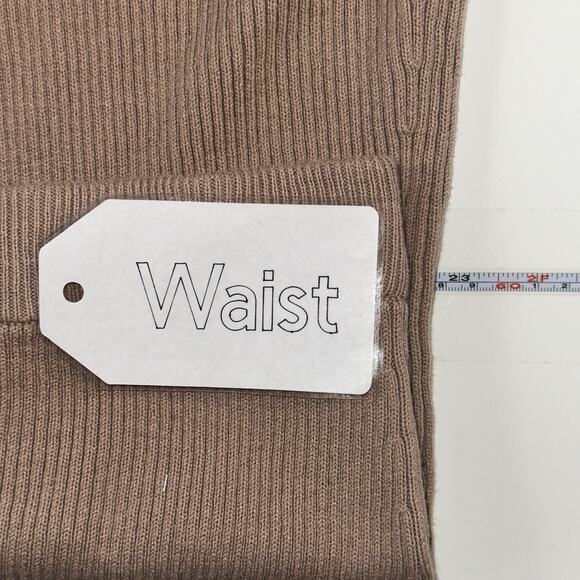 Ava & Viv Plus Size Ribbed Knit Midi Skirt 3X Neutral Beige - Picture 3 of 6